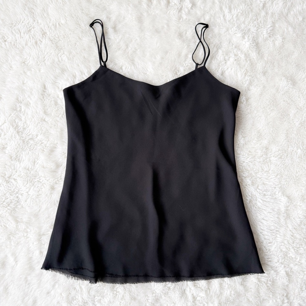 Babaton Black Satin Camisole Tank Top